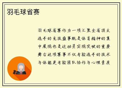 羽毛球省赛